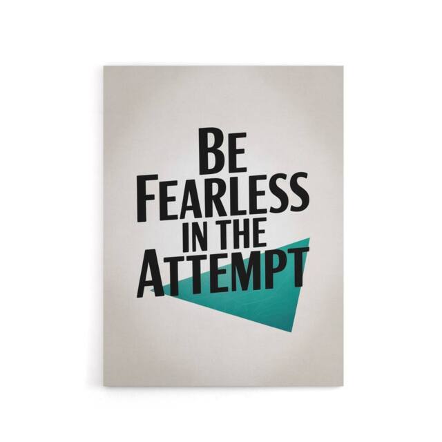 "Artery8 Be Fearless In The Attempt Midcentury Typography Canvas Wall Art Print in White - Size: W18"" x H24""" - image 1