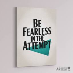 "Artery8 Be Fearless In The Attempt Midcentury Typography Canvas Wall Art Print in White - Size: W18"" x H24""" - thumbnail 2