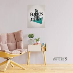 "Artery8 Be Fearless In The Attempt Midcentury Typography Canvas Wall Art Print in White - Size: W18"" x H24""" - thumbnail 3