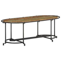 Berkfield Home Sturdy Coffee Table 110x55x40 cm Solid Wood Reclaimed in Brown - Size: 110 x 55 x 40 cm - thumbnail 3