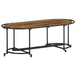 Berkfield Home Sturdy Coffee Table 110x55x40 cm Solid Wood Reclaimed in Brown - Size: 110 x 55 x 40 cm - thumbnail 2