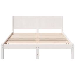 Berkfield Home White White Pine Bed Frame White Wood 150 x 200 cm Durable - thumbnail 5