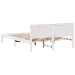 Berkfield Home White White Pine Bed Frame White Wood 150 x 200 cm Durable - thumbnail 7