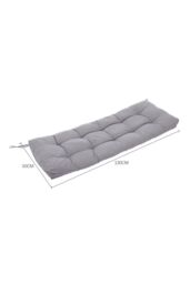 H&O Direct 130cm W x 50cm D Benches Seat Cushion in Grey - Size: 130 cm W x 50 cm D - thumbnail 3