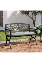 H&O Direct 130cm W x 50cm D Benches Seat Cushion in Grey - Size: 130 cm W x 50 cm D - thumbnail 1