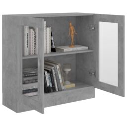 Berkfield Home Vitrine Cabinet Concrete Grey 82.5x30.5x80 cm Engineered Wood - thumbnail 4