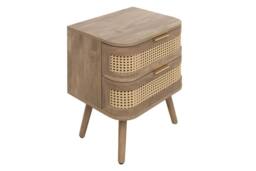Birlea Rattan Bedside Cabinet 2 Drawer Sark Nightstand Side Table in Beige - thumbnail 7