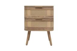 Birlea Rattan Bedside Cabinet 2 Drawer Sark Nightstand Side Table in Beige - thumbnail 6