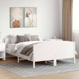 Berkfield Home Beautiful Bed Frame without Mattress White 150x200 cm King Size S - thumbnail 2