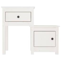 Berkfield Home Beautiful Bedside Cabinet 2 pcs White 79.5x38x65.5 cm Solid Wood Pine - thumbnail 5