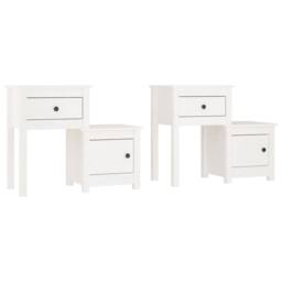 Berkfield Home Beautiful Bedside Cabinet 2 pcs White 79.5x38x65.5 cm Solid Wood Pine - thumbnail 3
