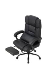 Living and Home Ergonomic Office Chair Adjustable Swivel Recliner with Lumbar Support in Black - thumbnail 1