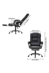 Living and Home Ergonomic Office Chair Adjustable Swivel Recliner with Lumbar Support in Black - thumbnail 8