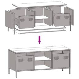Berkfield Home TV Cabinet White 101.5x39x43.5 cm Cold-rolled Steel - thumbnail 9