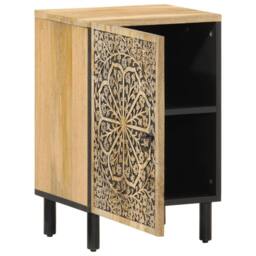 Berkfield Home Bathroom Cabinet 38x33x58 cm Solid Wood Mango in Brown - Size: 38 x 33 x 58 cm - thumbnail 2