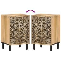 Berkfield Home Bathroom Cabinet 38x33x58 cm Solid Wood Mango in Brown - Size: 38 x 33 x 58 cm - thumbnail 6