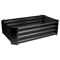 Harbour Housewares Raised Garden Beds - 2x Rectangular Bottomless Galvanised Steel Planter 120 x 60cm in Black - Size: 120 x 60 cm - thumbnail 6