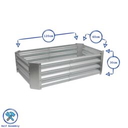Harbour Housewares Raised Garden Beds - 2x Rectangular Bottomless Galvanised Steel Planter 120 x 60cm in Black - Size: 120 x 60 cm - thumbnail 7