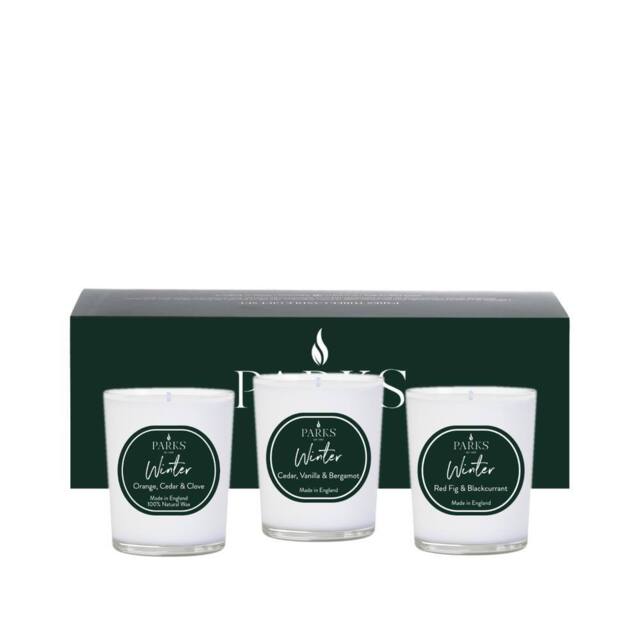 Parks Candles 3x 90G PARKS WINTER GIFT SET in White - Size: 189g