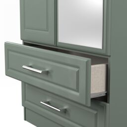 Ready Assembled 2 U Norfolk 2 Door 2 Drawer Mirrored Wardrobe (Ready Assembled) in Pale Green - thumbnail 6