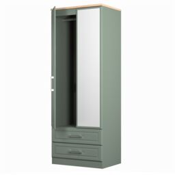 Ready Assembled 2 U Norfolk 2 Door 2 Drawer Mirrored Wardrobe (Ready Assembled) in Pale Green - thumbnail 5