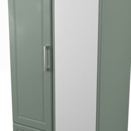 Ready Assembled 2 U Norfolk 2 Door 2 Drawer Mirrored Wardrobe (Ready Assembled) in Pale Green - thumbnail 4