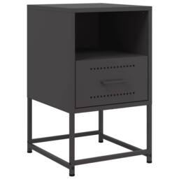 Berkfield Home Bedside Cabinets 2 pcs Black 36x39x60.5 cm Steel - thumbnail 5