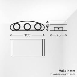 BRILONER Black 6.5W Neutral White IP44 LED Wall Light - thumbnail 9
