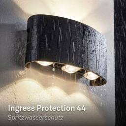 BRILONER Black 6.5W Neutral White IP44 LED Wall Light - thumbnail 5