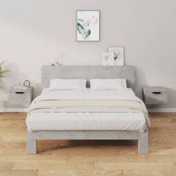 Berkfield Home Wall-mounted Bedside Cabinets 2 pcs Concrete Grey 34x30x20 cm - Size: 34 x 30 x 20 cm - thumbnail 1