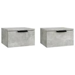 Berkfield Home Wall-mounted Bedside Cabinets 2 pcs Concrete Grey 34x30x20 cm - Size: 34 x 30 x 20 cm - thumbnail 2