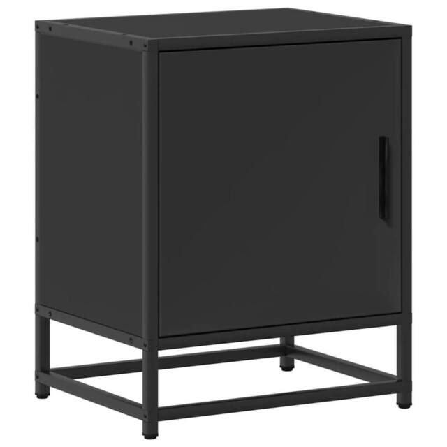 Berkfield Home Bedside Cabinet Black 40x31x50 cm Engineered Wood & Metal - Size: 40 x 31 x 50 cm - image 1