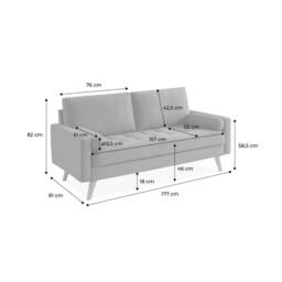 sweeek 3-seater fabric sofa with vintage style in Dark Green - thumbnail 5