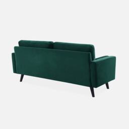 sweeek 3-seater fabric sofa with vintage style in Dark Green - thumbnail 3