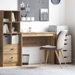 Berkfield Home Writing Desk Artisan oak Particle board Medium Durable in Brown - thumbnail 2