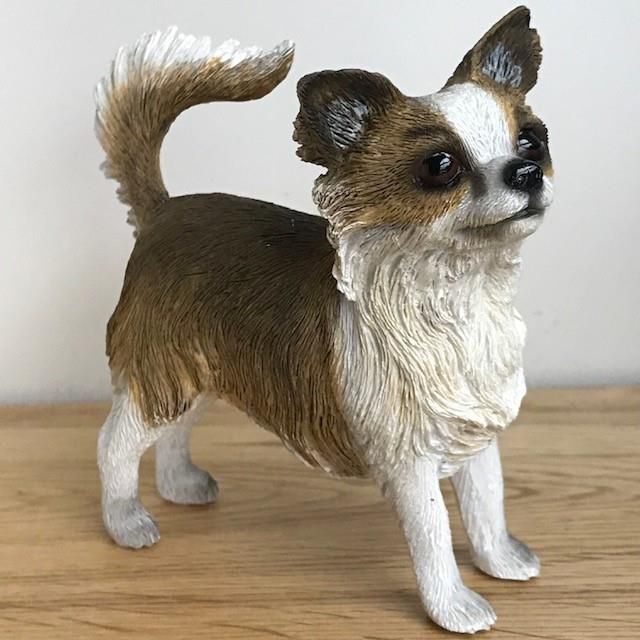 Animal Crackers Long Hair Chihuahua Dog Figurine By Leonardo, Gift Boxed - image 1