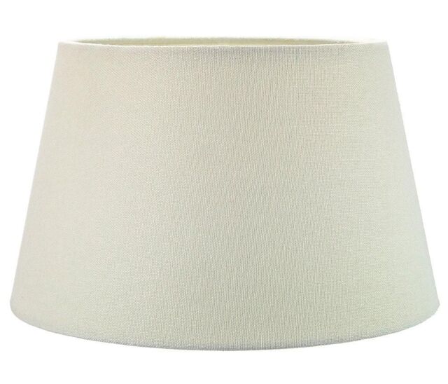 Happy Homewares Traditional Linen Fabric Drum Shade for Pendant & Lampshade in Cream - Size: 12 inches - image 1
