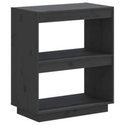 Berkfield Home Book Cabinet Grey 60x35x71 cm Solid Wood Pine - Size: 60 x 35 x 71 cm - thumbnail 1