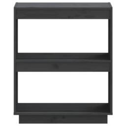 Berkfield Home Book Cabinet Grey 60x35x71 cm Solid Wood Pine - Size: 60 x 35 x 71 cm - thumbnail 5