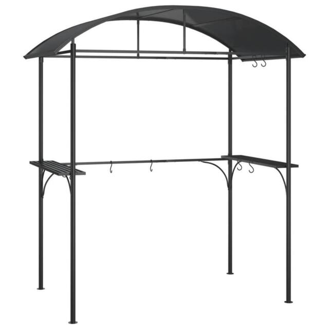 Berkfield Home BBQ Gazebo with Side Shelves Anthracite 220x115x230 cm Steel in Black - Size: 220 x 115 x 230 cm - image 1