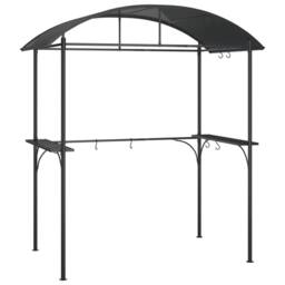 Berkfield Home BBQ Gazebo with Side Shelves Anthracite 220x115x230 cm Steel in Black - Size: 220 x 115 x 230 cm