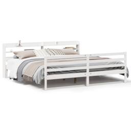 Berkfield Home Bed Frame with Headboard without Mattress White 180x200 cm Super King - thumbnail 1