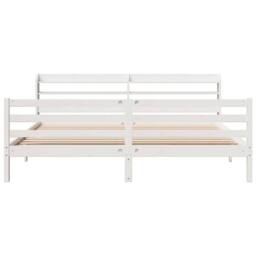 Berkfield Home Bed Frame with Headboard without Mattress White 180x200 cm Super King - thumbnail 4