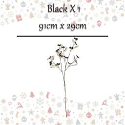 VFM e-Store Christmas Daisy Spray Decoration 91cm x 29cm Black X 1 - Size: 91 cm x 29 cm - thumbnail 2