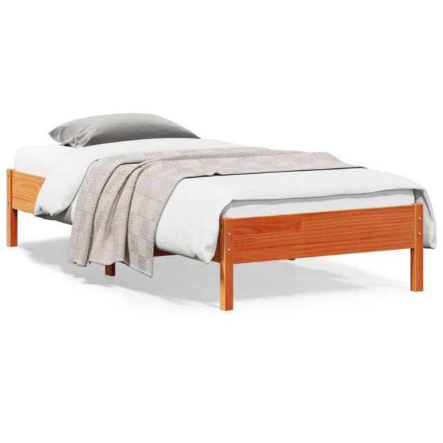Berkfield Home Bed Frame without Mattress Wax Brown 90x200 cm Solid Wood Pine - image 1