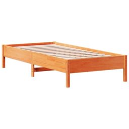Berkfield Home Bed Frame without Mattress Wax Brown 90x200 cm Solid Wood Pine - thumbnail 6