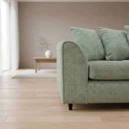Abakus Direct Jumbo Chenille Corner Right Sofa with Plush Chaise Extension in Light Green - thumbnail 3