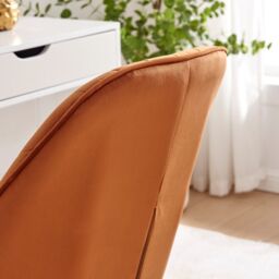 FurnitureboxUK Booker Orange Velvet Office Chair - thumbnail 6