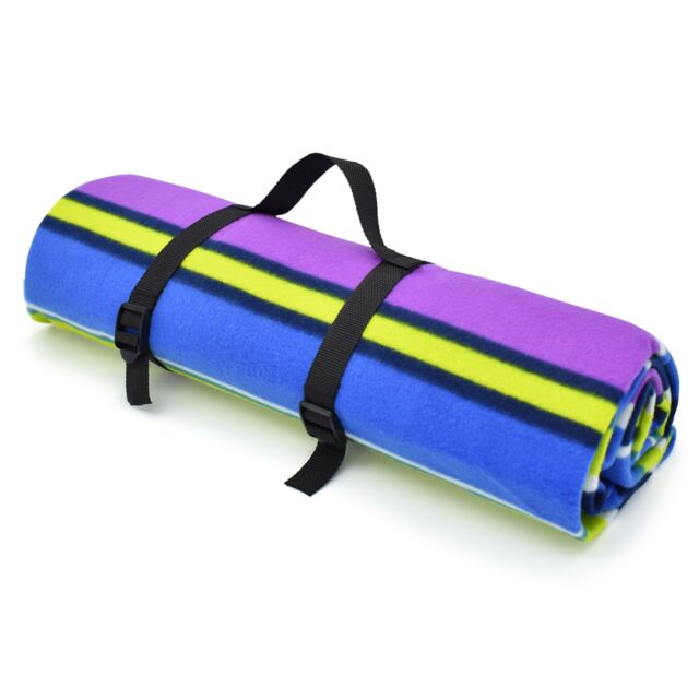 Velosso Waterproof Striped Design Outdoor Blanket Fleece Throw - Size: 120 cm x 150 cm