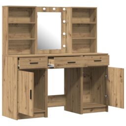 Berkfield Home 3 Piece Dressing Table Set Artisan Oak Engineered Wood in Brown - thumbnail 6